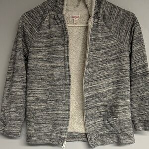 Cat & Jack Gray Marled Sherpa-Lined Zip Jacket